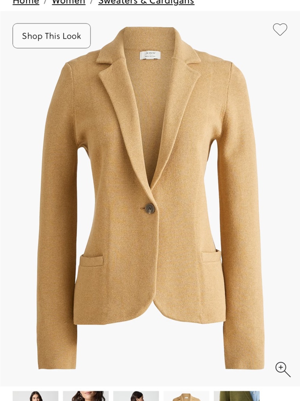 J. Crew Factory Women's Camel Blazer Jacket - Picture 4 of 5